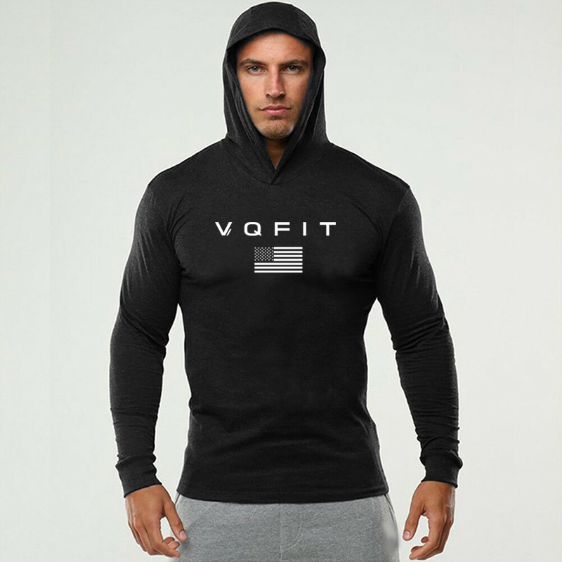 Running Gear Long Sleeve - Mens Hooded Running T-shirts Autumn Fitness