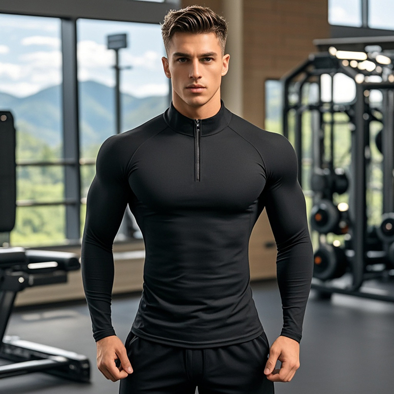 Men Sportswear Fitness Shirts  - огляд і ціна Running Gear Long Sleeve